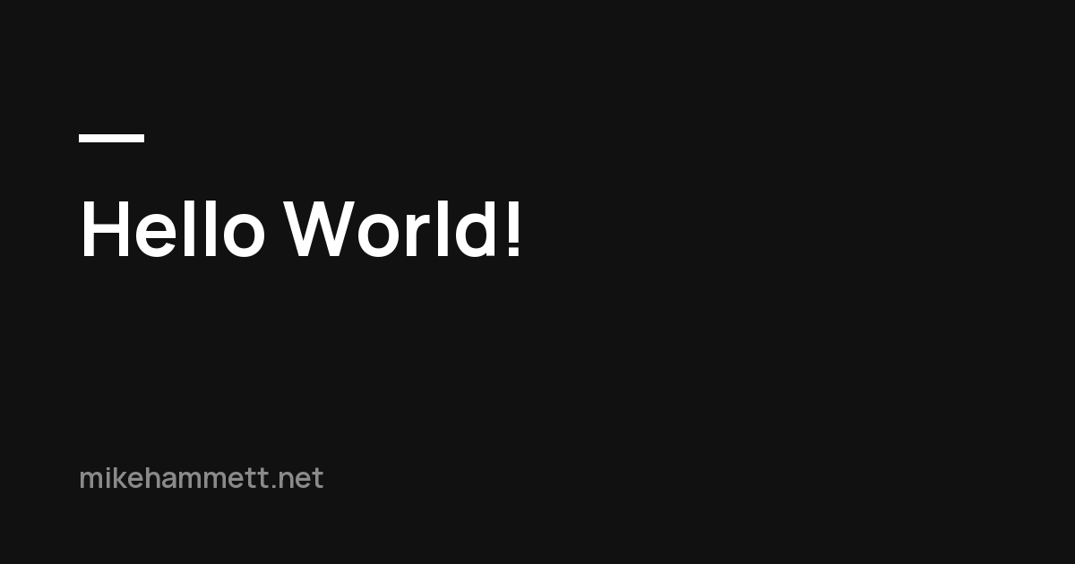 Hello World!